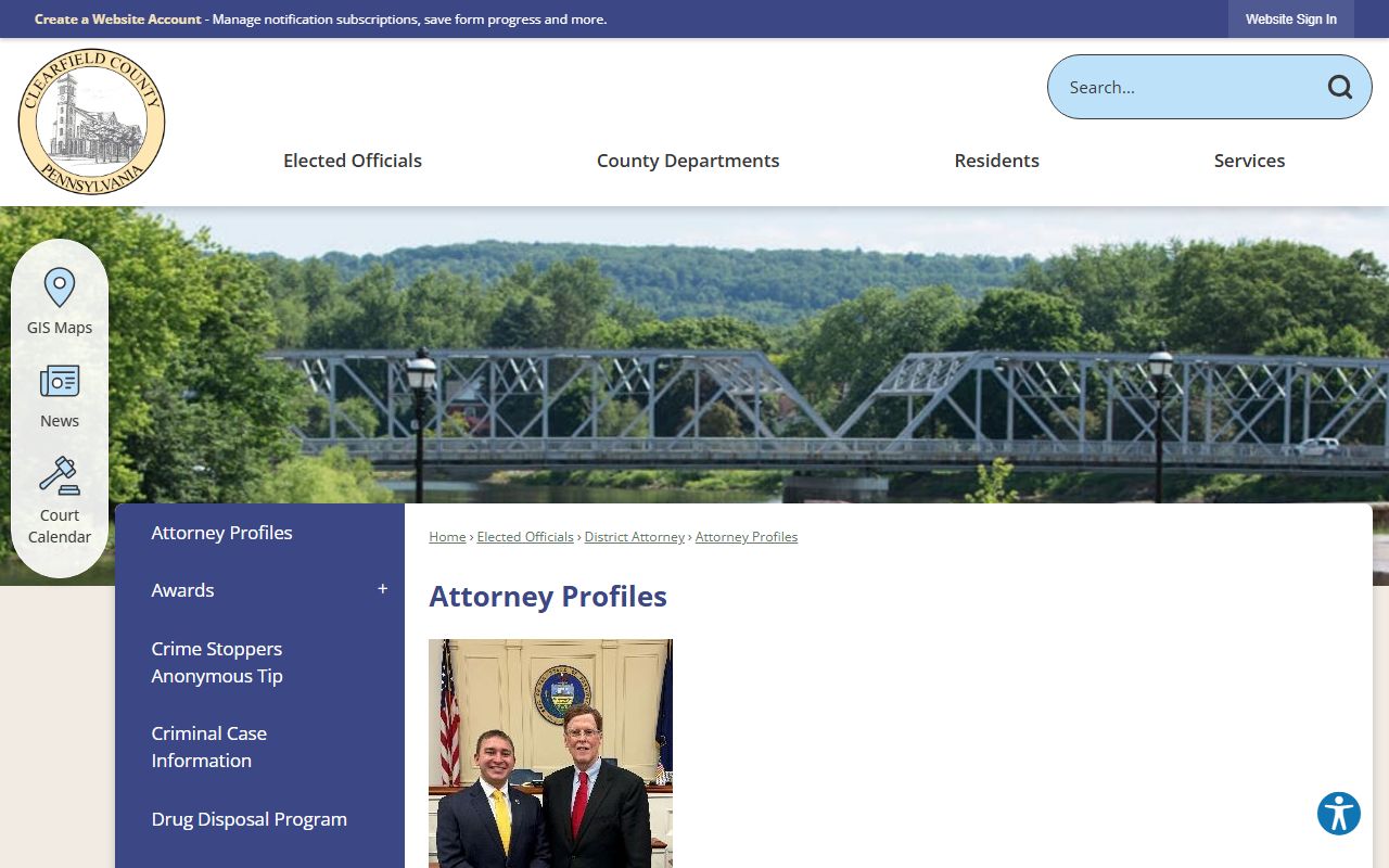 Clearfield County criminal court records District Attorney attorney profiles source