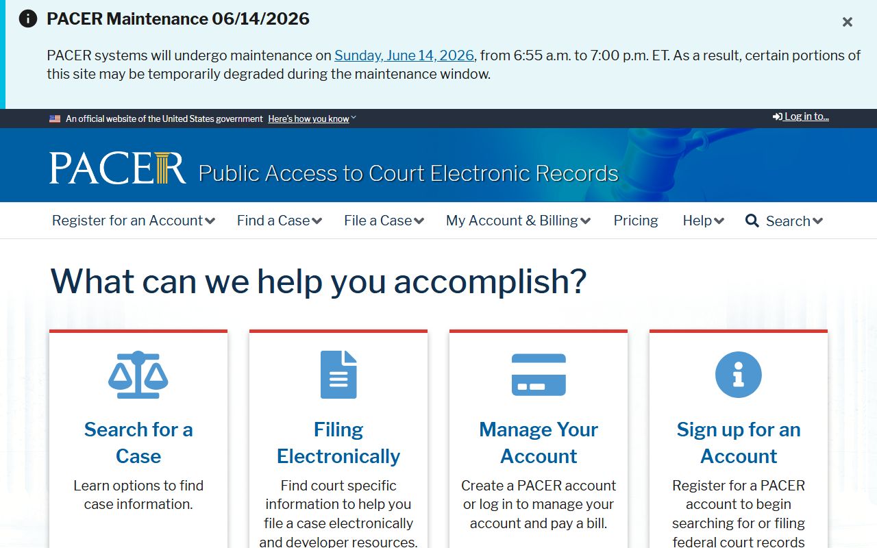 Clearfield County Court of Common Pleas records PACER federal access