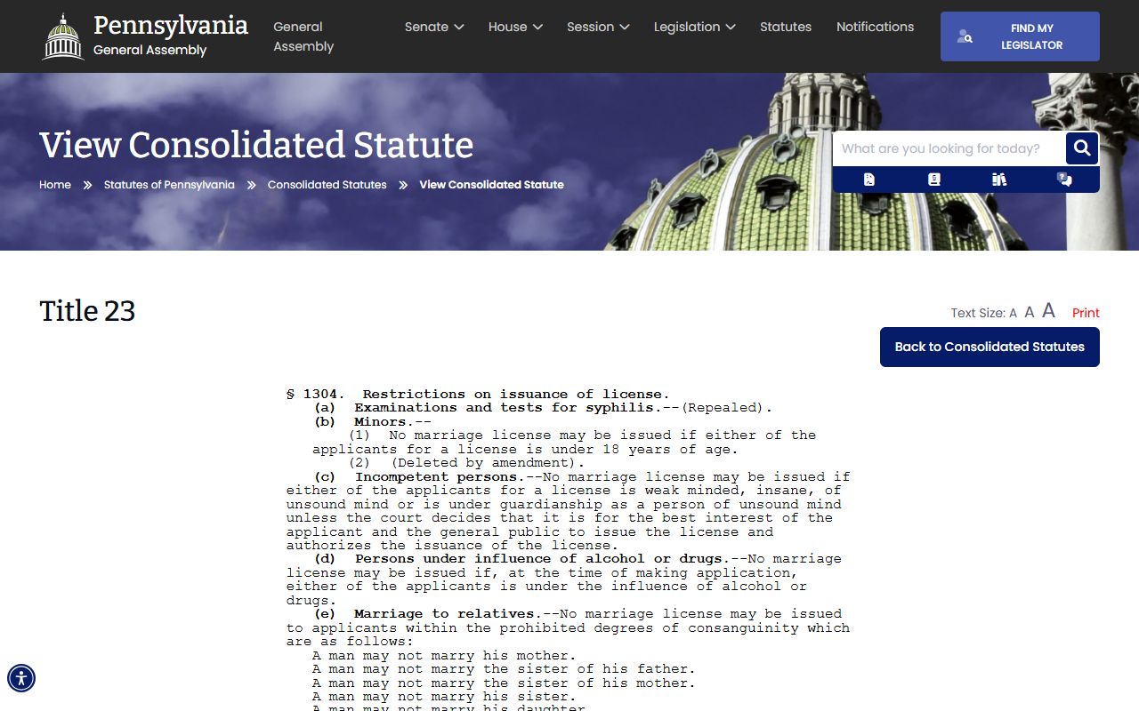 Clearfield County marriage records Pennsylvania marriage license restrictions statute